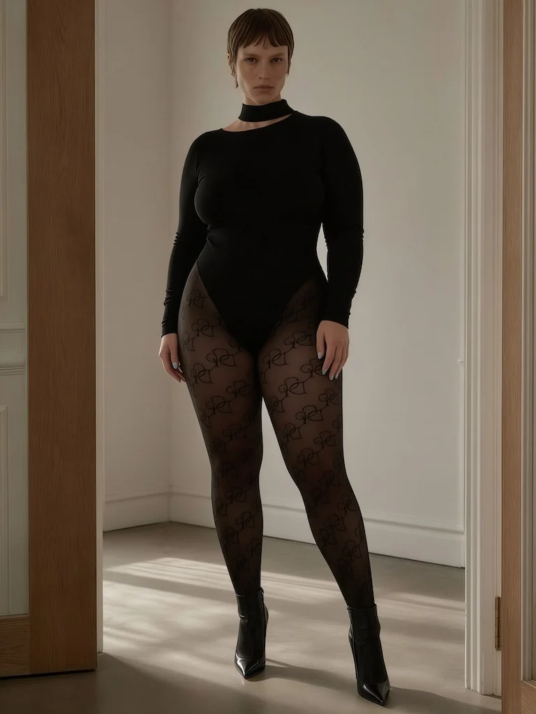 Portrait with naturally fuller, healthier body proportions and realistic skin texture