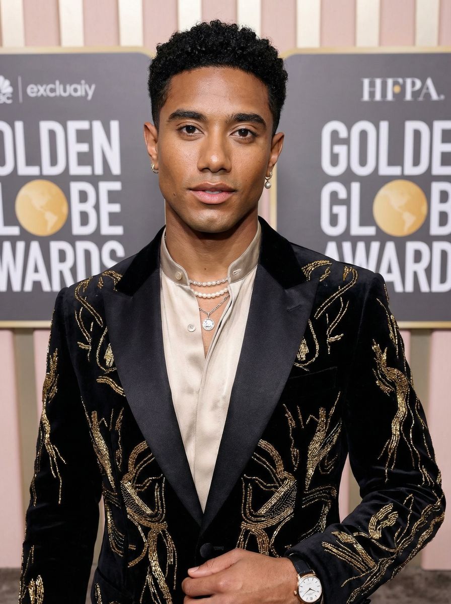 AI Golden Globes Portrait: Red Carpet Celebrity Image