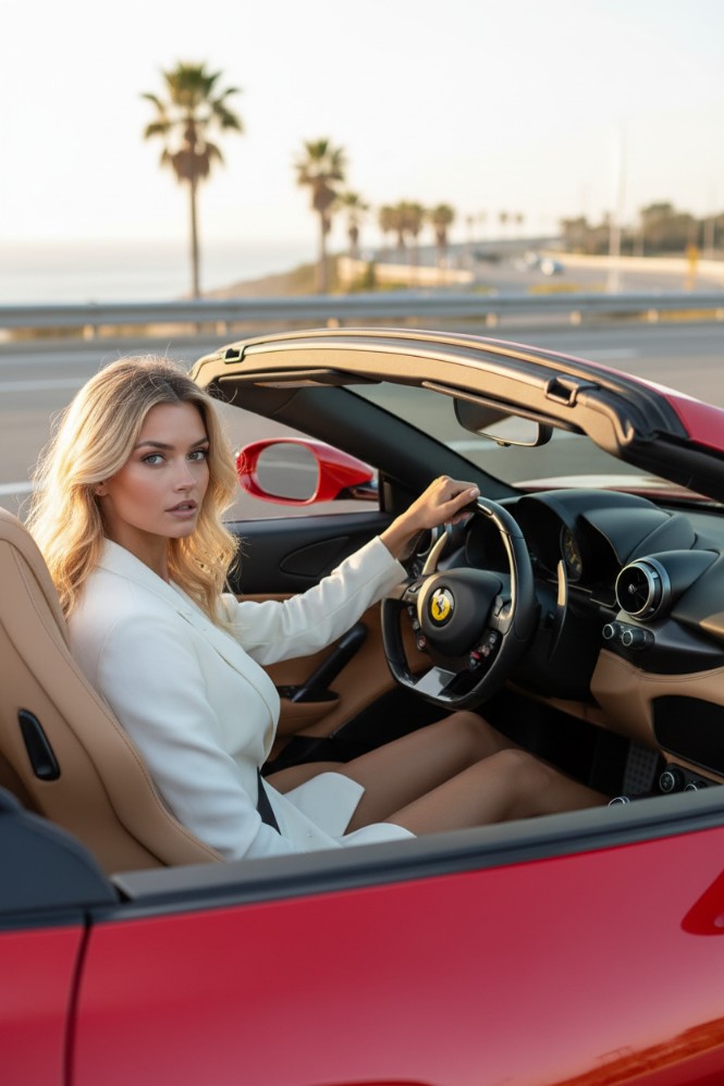 AI Luxury Sports Car Portrait: Convertible Image