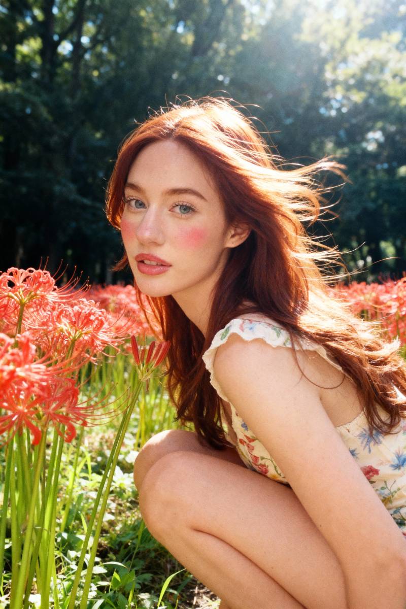AI Red Spider Lily Portrait: Ethereal Floral Image